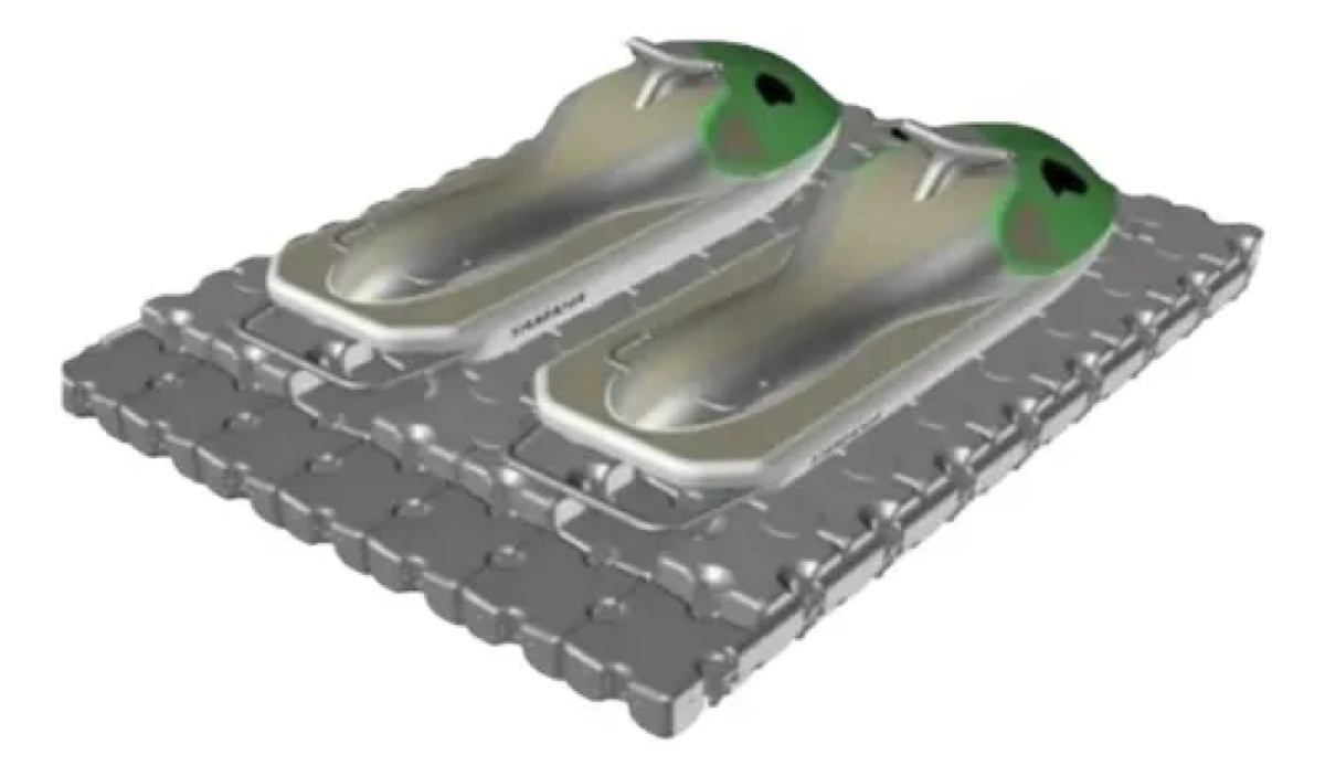 Deck flutuante PierPlas para 2 jet skis