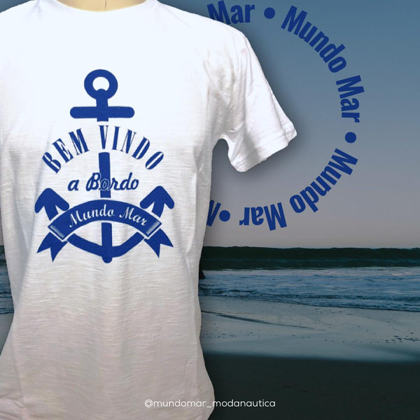 Camiseta Bem-Vindo a Bordo — Âncora