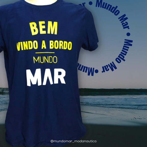 Camiseta Bem-Vindo a Bordo — Mundo Mar